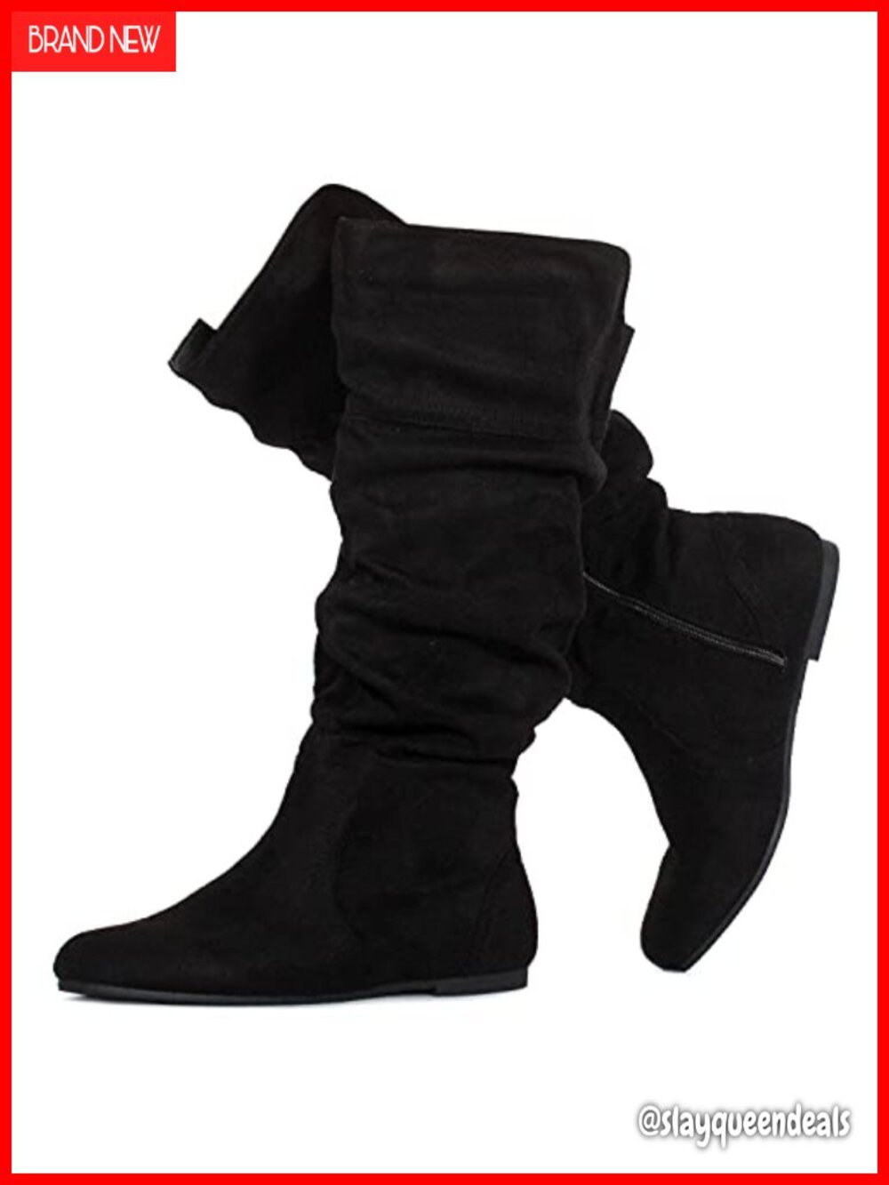 Slouchy Knee High Hidden Pocket Boots Vegan Calf